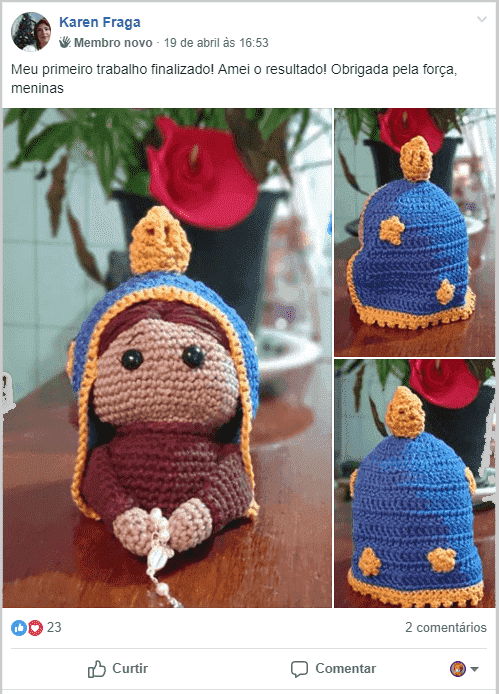 amigrumi da nossa senhora de aparecida